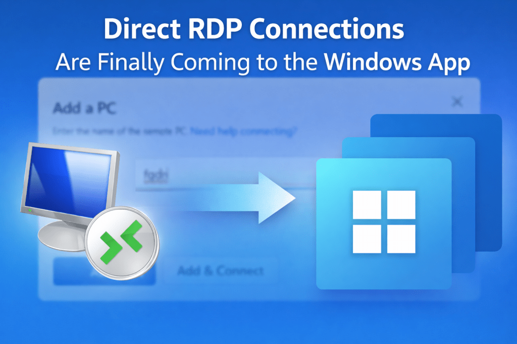 Windows App registry configuration enabling peer-to-peer connections for Azure Virtual Desktop and Windows 365 direct PC access